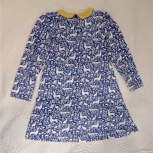 MiniBoden girls dress -blue with woodland animals